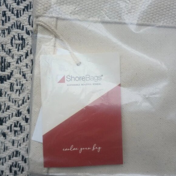 NWT ShoreBags Large Multi Pocket Canvas Yellow Gingham Tote Gardening Beach QVC - Picture 2 of 5